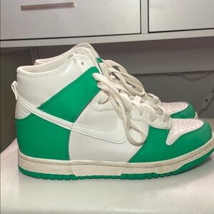Nike Dunk High in Green and White